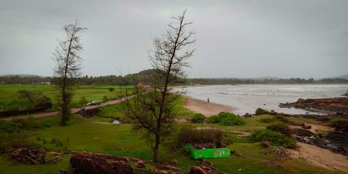 Scenic view of field against sky