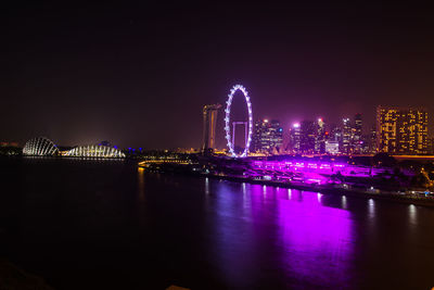 Illuminated city at night
