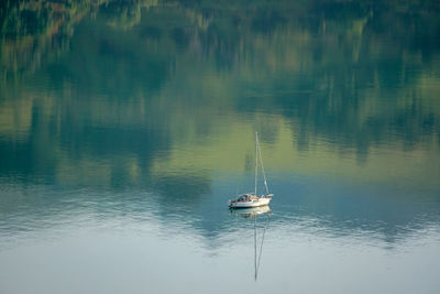 Sailboat sailing on sea