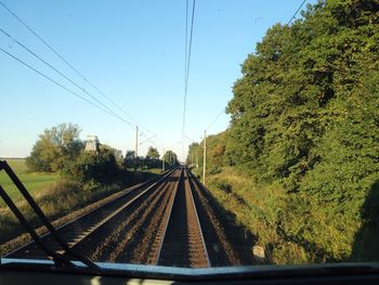 Railroad track at sunset