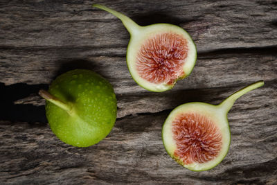 High angle view of fruits on table