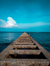 Breakwater bridge on the beach