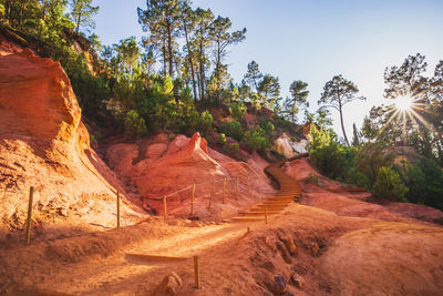 The ochre rocks of le colorado provençal. photography taken in the south of france