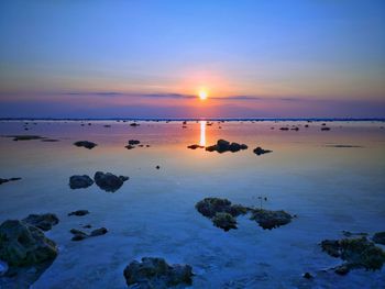 Scenic view of sea during sunset