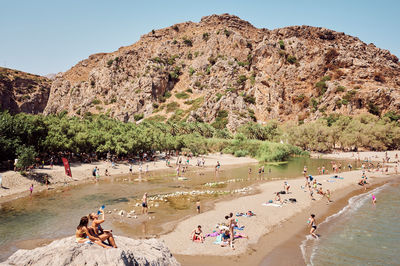 Group of people on beach