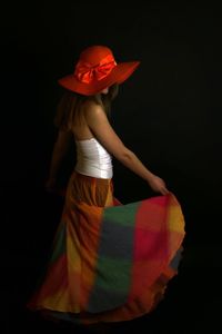 Woman with red umbrella