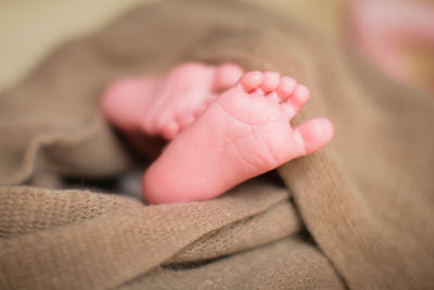 Low section of baby relaxing