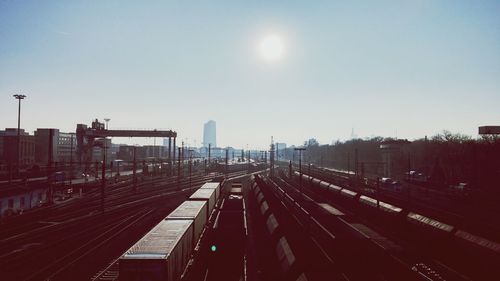 Railroad tracks in city