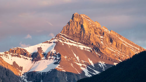 Panoramic view of snowcapped mountains against sky