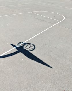 High angle view of basketball hoop on sunny day