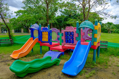 View of playground in park