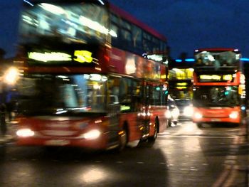 Traffic on road at night