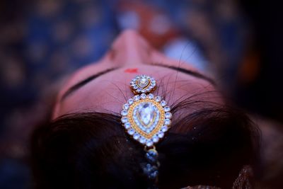 Close-up of bride with jewelry