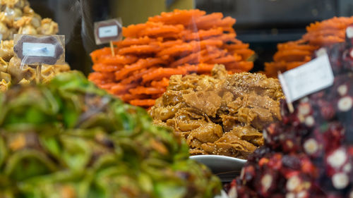 Close-up of meat for sale in market