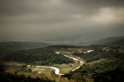 High angle view of landscape against sky