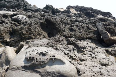 Rock formations on coast