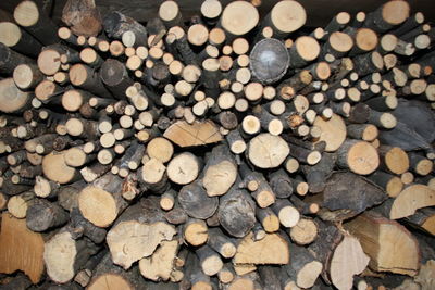 Full frame shot of logs