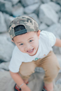 Portrait of cute boy smiling
