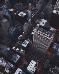 Aerial view of illuminated cityscape