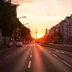 City street at sunset