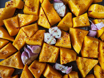 Full frame shot of chopped vegetables