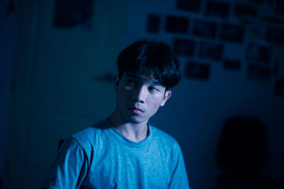 Portrait of a serious young man