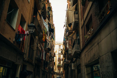 Low angle view of buildings in city