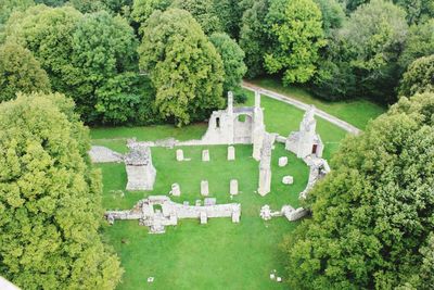 View of cemetery on green landscape