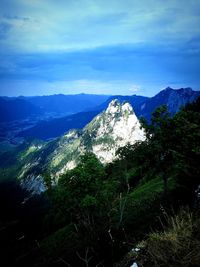 Scenic view of mountains against sky
