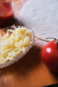 Ingredients for making pizza at home