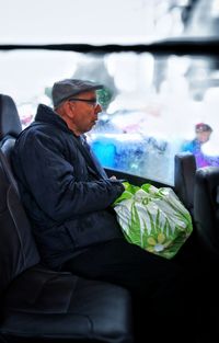 Man holding ice cream