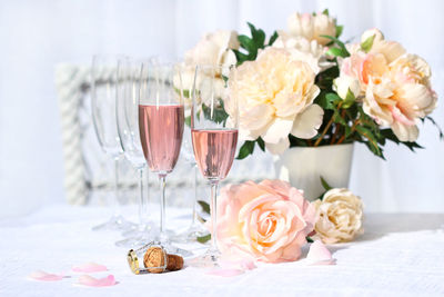 Close-up of flowers on table