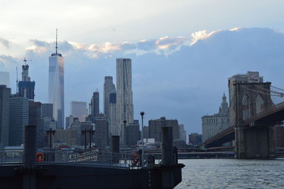 Modern buildings in city against sky