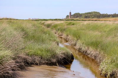 Scenic view of land against sky