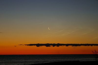 Scenic view of sea at sunset