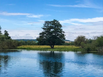 Scenic view of lake against sky