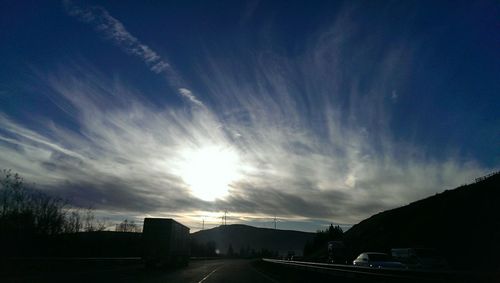 View of road at sunset