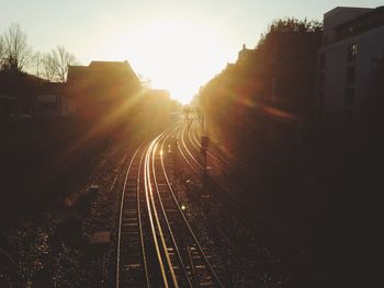 Railroad track at sunset