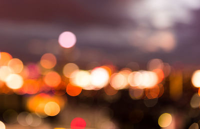 Defocused image of illuminated lights