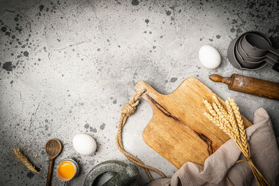 High angle view of food on table