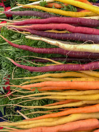 Full frame shot of multi colored vegetables for sale in market