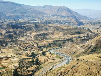 High angle view of landscape against sky