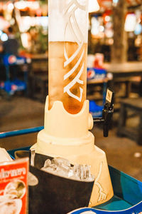 Close-up of coffee served on table at restaurant