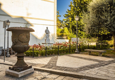 View of fountain against building