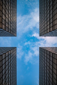 Low angle view of modern building against sky