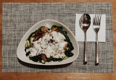 Close-up of food served in plate