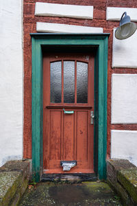 Closed door of old building