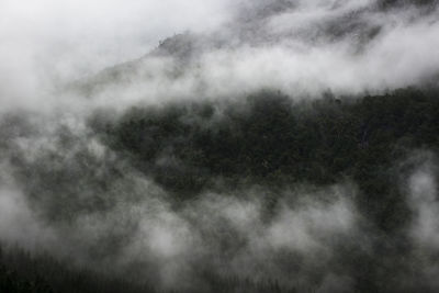 Scenic view of fog against sky