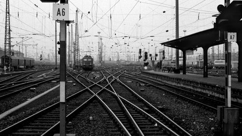 Train at railroad station platform