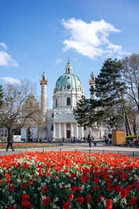 Low angle view of church against sky